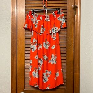 Peach Love off shoulder sundress size S